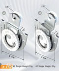 8 Piece Closet Door Roller Kit For Sliding Wardrobes With Top Rollers And Adjustable Screws, close-up view showing size details.