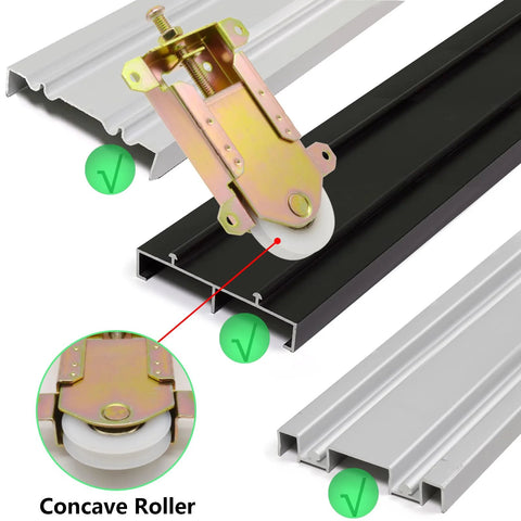 Sliding Closet Door Rollers Replacement Hardware For Mirror And Wardrobe Doors Pack Of 2 with nylon concaved roller and track