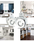 8 Piece Closet Door Roller Kit For Sliding Wardrobes With Top Rollers And Adjustable Screws, shown in various room settings.