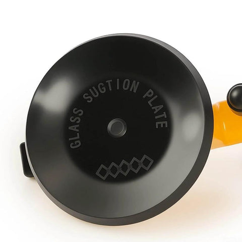 Close-up of adjustable vacuum suction cups for seam joining and leveling with 118mm cup pro grade stainless steel pull rod and knob.