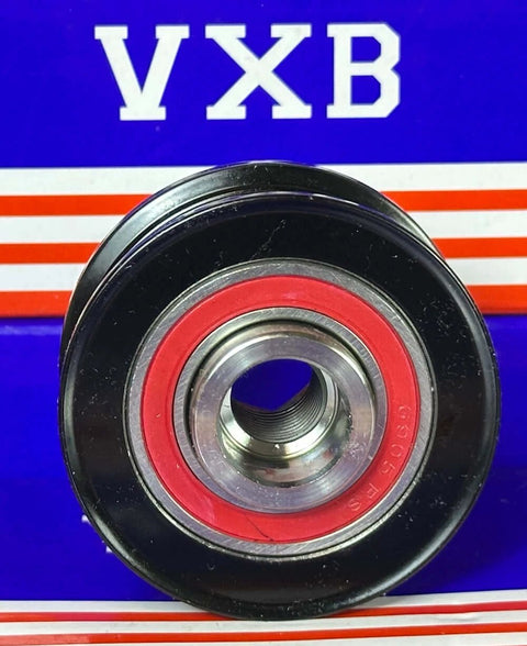 Front view of 126655974 Clutch Pulley Bearings FOR CADILLAC, featuring red and black circular design against VXB background.