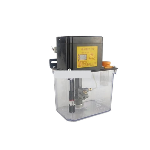 Top-Notch 24V 2L Lubrication Oil Pump With Digital Display for CNC Systems, showing clear reservoir and control panel.