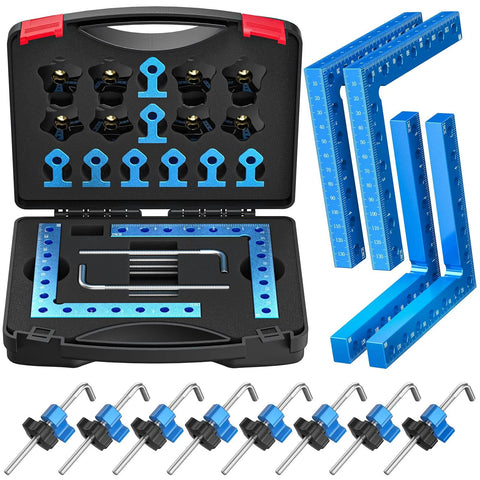 Pro Grade 90 Degree Corner Clamp Set CNC Aluminum Right Angle Clamp 140mm 5.5 Inch L Shaped Screws With Dual Scale