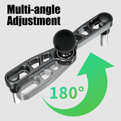 CNC Aluminum Ball Base Mount for Motorcycle Front Fork Stem with Multi-angle Adjustment and 1 Inch Ball
