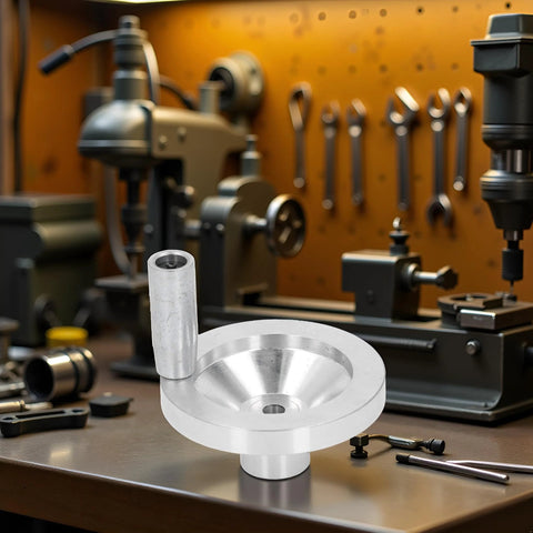 Mini Lathe Hand Wheel CNC Aluminum Alloy Hand Wheel With Handle For Internal Chamfered Hole Ergonomic Design in workshop