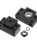 ✝️ Ball Screw BK12/BF12 End Supports with Metal Ball Screw Nut for CNC Machine 1 Set, shown with components, part of anti-backlash setup