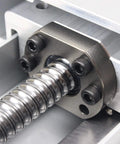 Close-up of 300mm heavy CNC linear actuator kit with enclosed aluminum stage showcasing 1605 ball screw mechanism