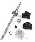 Pro Grade CNC Ball Screw Kit SFU1204 with nut, end supports, coupler, and nut housing for 12mm dia, 4mm lead, 250mm length