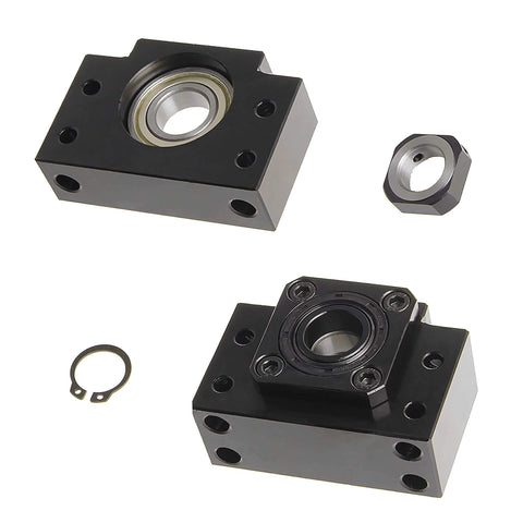 ✝️ 2pcs Ballscrew End Supports 1pcs BK10 Fixed Side + 1pcs BF10 for CNC Router Parts RM / SFU1204 Ballscrew shown with components