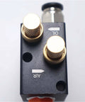 Top view of CNC Coolant Mist Cooling System For Lathe Milling Drill Tools And Engraving Machines with dual knobs for oil and air