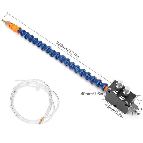 Mist Coolant Lubrication Spray System For CNC Machines And Metal Cutting With 360 Degree Adjustable Nozzle, 320mm Pipe