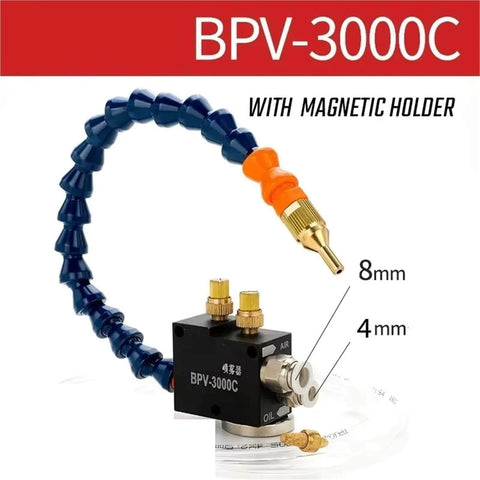 Mist Coolant Lubrication Spray System For CNC Lathes Milling Drills Engravers 8mm Pipe Cooling With Magnetic Attachment Sprayer