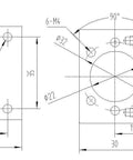 Technical drawing of ball screw CNC parts SFU1605 with key measurements for CNC axis and anti-backlash setup support