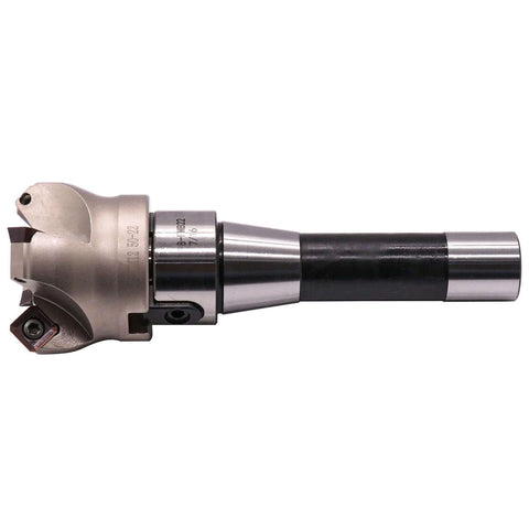 Heavy Duty 50mm Cutting Diameter 45 Degree 4 Flute Indexable CNC Face End Mill Shell Cutter KM12 50-22-4T with R8 FMB22 Arbor