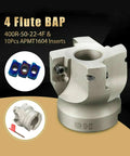 2 Inch Face Mill Arbor With BAP400R 50 22 4T Holder And 50mm Face Milling Shell Cutter Includes 10 Pcs APMT1604PDER Carbide Inserts For CNC Milling Roughing And Finishing