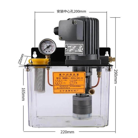 Grease Pump For Endrun Molding Machine 380V And 220V CNC Tool Lubrication Pump with gauge and clear tank, high pressure relief system.