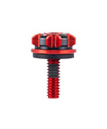 CNC Machined Knurled Harley Seat Bolt Kit with a hard anodized finish and one quarter inch threads, single bolt front view