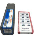 Five Eighths Inch Lathe Turning Holder With RPMT08T2 Carbide Round Inserts visible in packaging, designed for hardened steel.