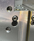 Metal surface with threaded holes showing ten pack M6 12mm 304 stainless steel ball coolant nozzles with screw lock for CNC lathes and milling machines