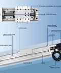 FBX100-100mm Heavy CNC Linear Actuator Kit showing aluminum enclosed linear stage with Nema23 motor and ball screw.