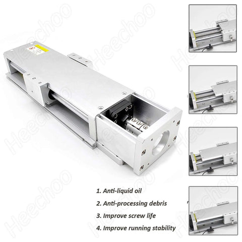 CNC Linear Motion Rail Guide 200mm Stroke Ball Screw Electric Linear Stage Actuator with Dust Cover for Nema23 Stepper Motor X Axis CNC Router
