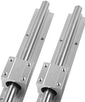 CNC Linear Rail Kit SBR20 with 2pcs 500mm Rails & 4pcs SBR20UU Square Blocks, 20mm Supported Linear Guide System for CNC Machines
