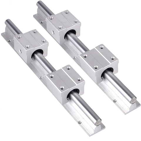 CNC Linear Rail Kit SBR20 with 2pcs 500mm Rails & 4pcs SBR20UU Square Blocks, 20mm Supported Linear Guide System for CNC Machines