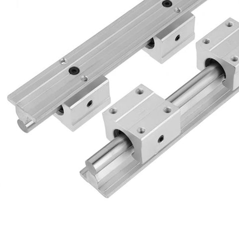 CNC Linear Rail Kit SBR20 with 2pcs 500mm Rails & 4pcs SBR20UU Square Blocks, 20mm Supported Linear Guide System for CNC Machines