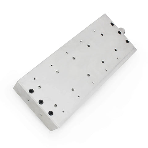 Top view of 300mm/11.81" Stroke CNC Linear Stage Motion Actuator X/Y/Z Axis Cross Sliding Table Double Linear Slide Rail Guide 1605 Ballscrew with Limit Switch+Motor Mount Bracket for CNC Router showing metal construction and mounting holes.