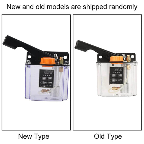 Comparison of new and old Left Hand Operated Manual Lube Pump For CNC Machines 650cc Oil Can Oiler Hand Pump models