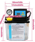Front view of 1Pc 2L Lubricant Pump for CNC Machines AC110V AC220V, automatic oil lubrication pump system, shown with dimensions.
