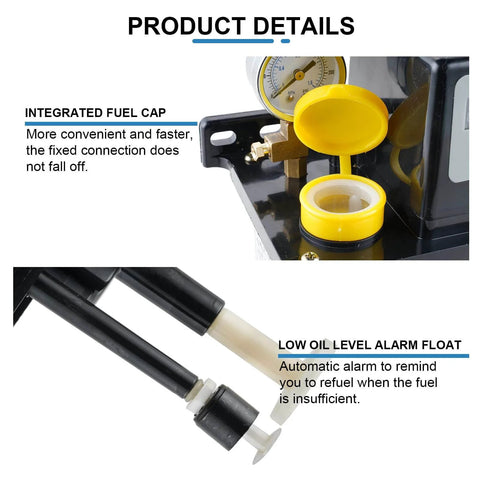 Automatic Lubrication Oil Pump For CNC Machines With 0 To 1.6 MPa Pressure Gauge And Low Oil Alarm, 110V 2L detail view