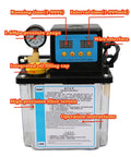 Front view of Plug And Play Ready CNC Lubrication Pump System with gauge and filter, electromagnetic automatic oil pump for engravers