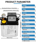 Automatic Lubrication Oil Pump For CNC Machines With 0 To 1.6 MPa Pressure Gauge And Low Oil Alarm, 110V 2L Oiler with Parameters