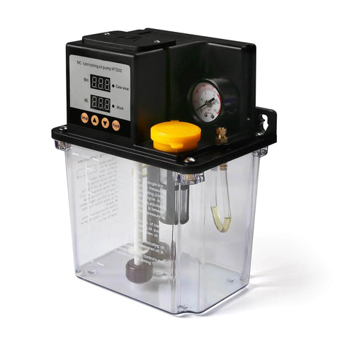 2L Automatic Lubrication Pump For CNC Lathe And Mill 110V Electric Oiler With Digital Timer and Pressure Gauge