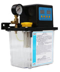 2L CNC Lubrication Pump System for Lathe Machines, Dual Voltage AC220V AC110V, features 4mm and 6mm line fittings