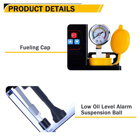 Automatic CNC Lubrication Oil Pump With Digital Display And Pressure Gauge, featuring fueling cap and low oil level alarm suspension ball
