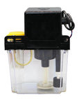 Front view of Plug And Play Ready CNC Lubrication Pump System with 2L capacity, clear gauge, 4mm output, AC110V/AC220V compatible