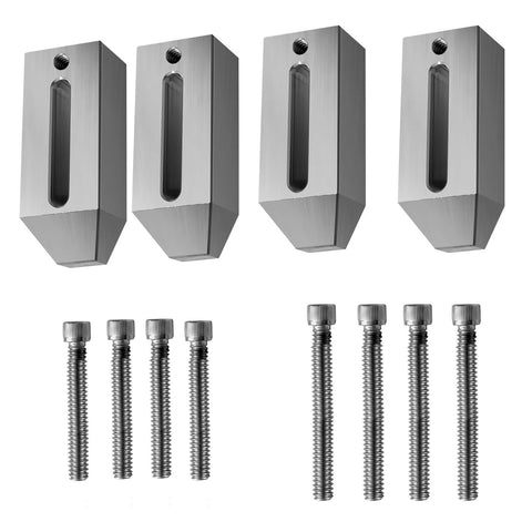 Aluminum Clamp Set Of Four For Fixtures And Hold Downs, CNC Machined 6061 Aluminum, Three Inch Long Clamps, with bolts