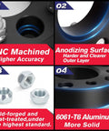 Forged 6x5.5 Inch Wheel Spacers 1 Inch Thick Adapters CNC machined anodizing surface 6061-T6 aluminum material details