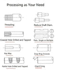 Diagram of machining processes for 20mm Ballscrew Kit SFU2005 RM2005 Anti-Backlash Ball Screw, CNC axis motion use.
