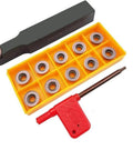 SRDPN1616H12 Tool Holder With 10 RPMT1204 MOE Indexable Milling Inserts And T15 Wrench displayed on white background