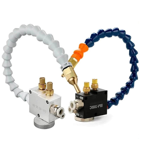 Mist Coolant Lubrication Spray System For CNC Lathe Milling Drill Engraving Machines, featuring 8mm Pipe Cooling Sprayer With Magnet2 Pipe