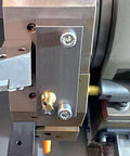 5-piece 14mm brass ball CNC nozzles installed on jewelry lathe, showing 4mm slanted hole and screw lock system for precise cooling
