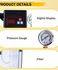 Automatic CNC Lubrication Oil Pump With Digital Display And Pressure Gauge, 110V 2L Electromagnetic Lubrication Pump details