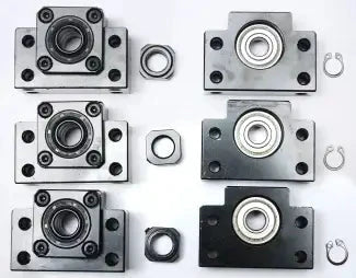 8x4 Ft. CNC Router Kit Rail Guide System w/16-20mm Rails & Ball Screws components, including ball bearings and fasteners.