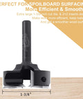 CNC Spoilboard Surfacing Router Bit with 1/4 Inch Shank and 1-3/8 Inch Cutting Diameter 2 Plus 2 Insert Carbide for Wood Planing