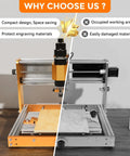 Comparison of compact CNC routers showcasing Tiger Claw Aluminum CNC Clamp for 3018 Pro Max and 3018 Pro Ultra with low profile side clamps.