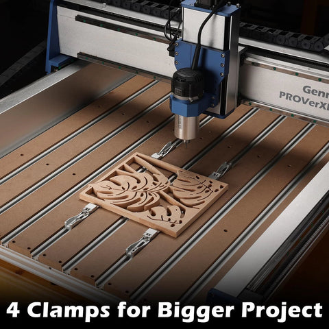Low Profile CNC Router Vise Clamp for Large Woodworking and Metalworking Projects Genmitsu Compatible installed on router