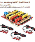 3D Printer CNC Controller Arduino Kit with GRBL CNC shield V3.0 and endstops, shown in detail for DIY projects
